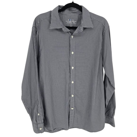 Vineyard vines on the go performance button mens size Large black white gingham - Picture 1 of 8